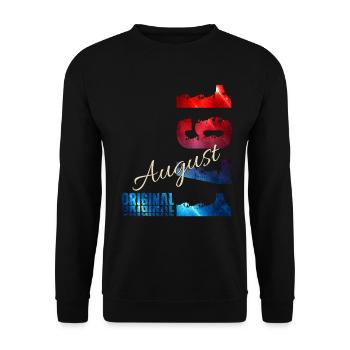 Cadeau du 55e anniversaire Original août 1971 - Sweat-shirt Unisexe - noir - Devant - Alina (178cm) & Michal (187cm)