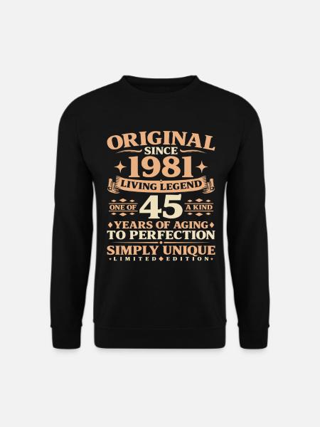 Année de construction 1981 Anniversaire 45 ans - Sweat-shirt Unisexe - noir