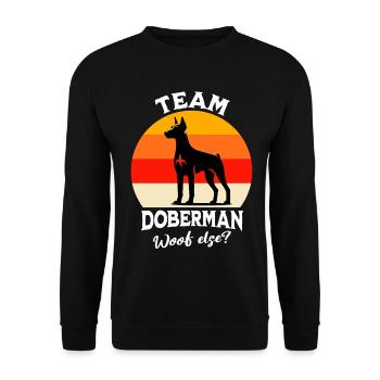 Team Dobermann - Unisex Pullover - Schwarz - Vorne - Alina (178cm) & Michal (187cm)