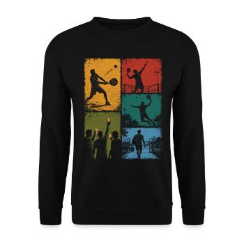 Padel and Humorous Aperitif - Unisex Sweatshirt - black - Front - Alina (178cm) & Michal (187cm)