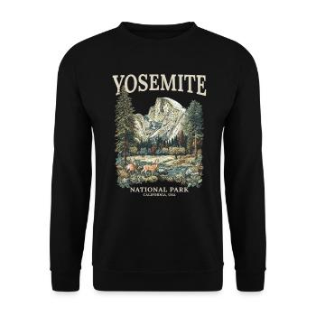Yosemite-Nationalpark-Souvenir - Unisex Pullover - Schwarz - Vorne - Alina (178cm) & Michal (187cm)