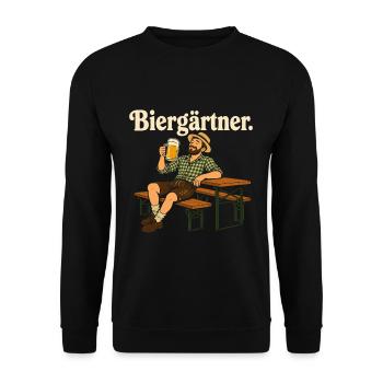 Biergärtner Bayern Volksfest - Unisex Pullover - Schwarz - Vorne - Alina (178cm) & Michal (187cm)