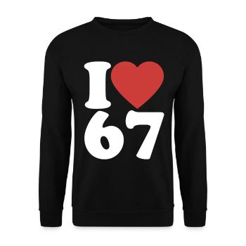 I love six seven | Number duo 6 and 7 - Unisex Sweatshirt - black - Front - Alina (178cm) & Michal (187cm)
