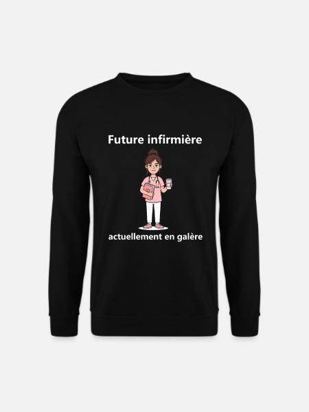 Étudiante Infirmière Épuisée - Cadeau Humour IFSI - Sweat-shirt Unisexe - noir
