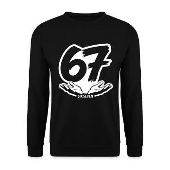 67 Six seven | Vintage Hands Logo - Unisex Sweatshirt - black - Front - Alina (178cm) & Michal (187cm)