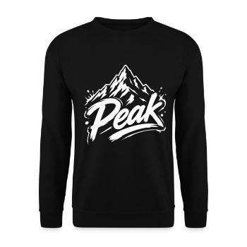 Peak Berggipfel Grafik | Jugendwort - Unisex Pullover - Schwarz - Vorne - Alina (178cm) & Michal (187cm)
