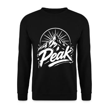 Peak Berggipfel Grafik | Jugendwort - Unisex Pullover - Schwarz - Vorne - Alina (178cm) & Michal (187cm)