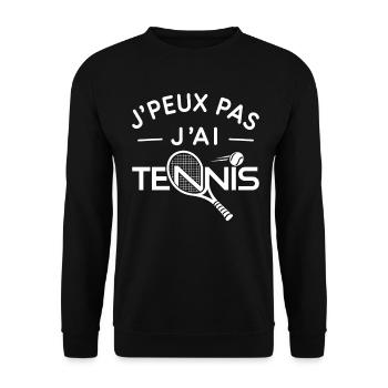 Tennis Humour Cadeau Passionné de Raquette - Sweat-shirt Unisexe - noir - Devant - Alina (178cm) & Michal (187cm)