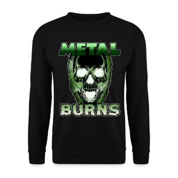 Toxisch Grüner Schädel Metal Burns - Unisex Pullover - Schwarz - Vorne - Alina (178cm) & Michal (187cm)