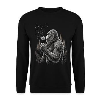 Bigfoot, Pusteblume, Löwenzahn, Naturliebhaber - Unisex Pullover - Schwarz - Vorne - Alina (178cm) & Michal (187cm)