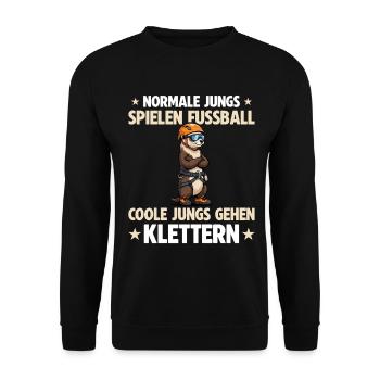 Klettern Jungs Lustiger Frettchen Kletterer - Unisex Pullover - Schwarz - Vorne - Alina (178cm) & Michal (187cm)