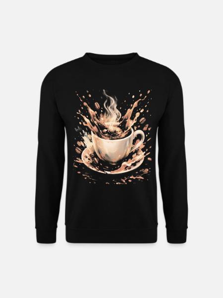 Hot Beans Art Splash Coffee Mug - Unisex Sweatshirt - black