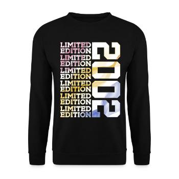 LIMITED EDITION 2002 - 24 JAHRE - 24. GEBURTSTAG - Unisex Pullover - Schwarz - Vorne - Alina (178cm) & Michal (187cm)