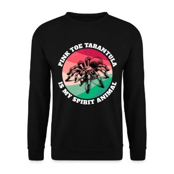 Pinkzeh Rosafuss Tarantel Sprüche - Unisex Pullover - Schwarz - Vorne - Alina (178cm) & Michal (187cm)