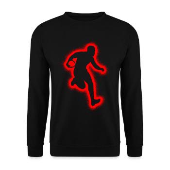 Rugbyspieler Herren Jungen Rugby - Unisex Pullover - Schwarz - Vorne - Alina (178cm) & Michal (187cm)