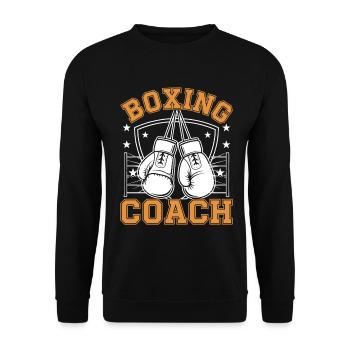 Entraîneur de boxe - Sweat-shirt Unisexe - noir - Devant - Alina (178cm) & Michal (187cm)