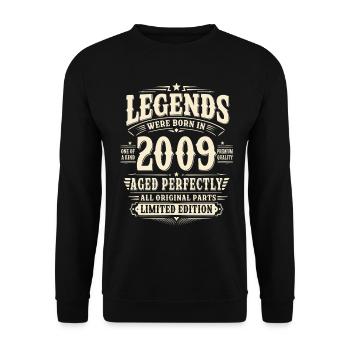 17th Birthday Gift Husband 2009 Vintage Retro - Unisex Sweatshirt - black - Front - Alina (178cm) & Michal (187cm)