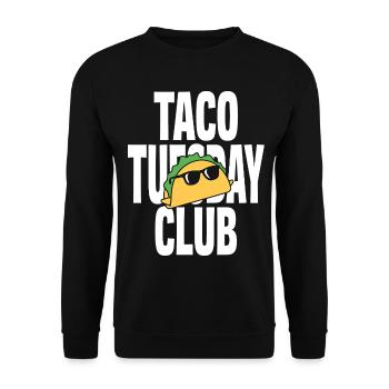 Taco Tuesday Club with cool sunglasses - Unisex Sweatshirt - black - Front - Alina (178cm) & Michal (187cm)