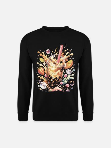 Bubble Tea Perles Tapioca Splash Art - Sweat-shirt Unisexe - noir