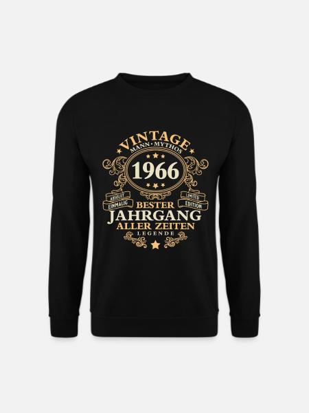 Vintage 1966 Jahrgang Mann 60. Geburtstag - Unisex Pullover - Schwarz