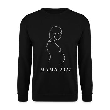 Art au trait du ventre de bébé 2027 - Sweat-shirt Unisexe - noir - Devant - Alina (178cm) & Michal (187cm)
