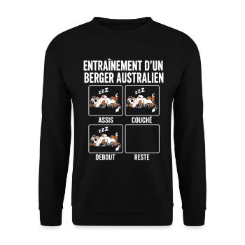Chien Entraînement Berger Australien - Sweat-shirt Unisexe - noir - Devant - Alina (178cm) & Michal (187cm)