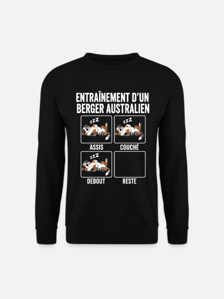 Chien Entraînement Berger Australien - Sweat-shirt Unisexe - noir