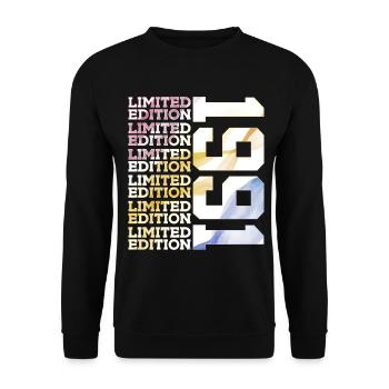 LIMITED EDITION 1991 - 35 JAHRE - 35. GEBURTSTAG - Unisex Pullover - Schwarz - Vorne - Alina (178cm) & Michal (187cm)