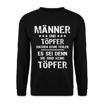 Töpfer - Unisex Pullover - Schwarz - Vorne - Alina (178cm) & Michal (187cm)