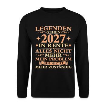 Rente Abschied Nicht mehr zuständig Rentner 2027 - Unisex Pullover - Schwarz - Vorne - Alina (178cm) & Michal (187cm)