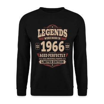 Cadeau d’anniversaire pour 60 ans : mari rétro vintage des années 60 - Sweat-shirt Unisexe - noir - Devant - Alina (178cm) & Michal (187cm)