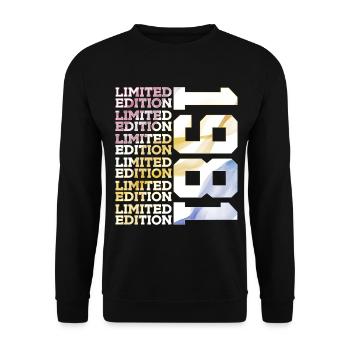 ÉDITION LIMITÉE 1981 - 45 ANS - 45E ANNIVERSAIRE - Sweat-shirt Unisexe - noir - Devant - Alina (178cm) & Michal (187cm)