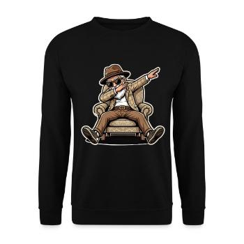 Cooler Rentner Opa - Unisex Pullover - Schwarz - Vorne - Alina (178cm) & Michal (187cm)