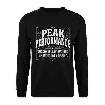 Dramafrei Kein Drama erfolgreich vermieden - Unisex Pullover - Schwarz - Vorne - Alina (178cm) & Michal (187cm)