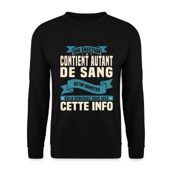 Cadeau humour personnalisé - Sweat-shirt Unisexe - noir - Devant - Alina (178cm) & Michal (187cm)