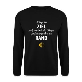 Camino Spruch | Jakobsweg, Pilger, Santiago - Unisex Pullover - Schwarz - Vorne - Alina (178cm) & Michal (187cm)