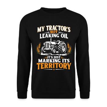 Lustiger Traktor Spruch Vintage Bauern mit Humor - Unisex Pullover - Schwarz - Vorne - Alina (178cm) & Michal (187cm)