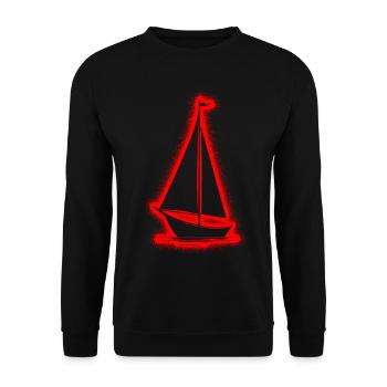 Segelboot Segel Segelschiff Herren Jungen Segeln - Unisex Pullover - Schwarz - Vorne - Alina (178cm) & Michal (187cm)