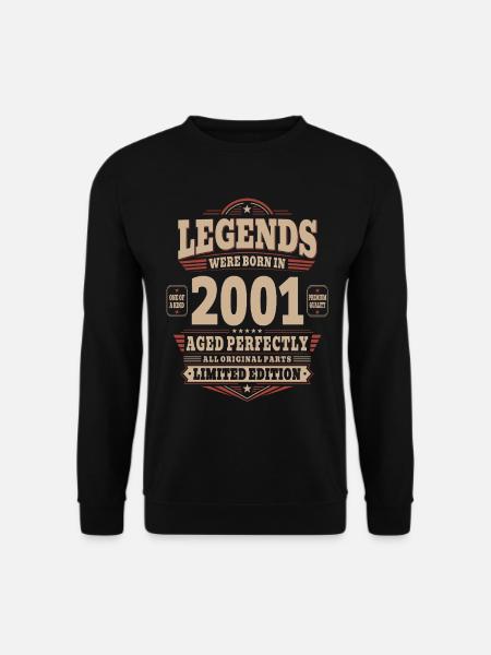 25. Geburtstag Geschenk Mann 2001 Vintage Retro - Unisex Pullover - Schwarz