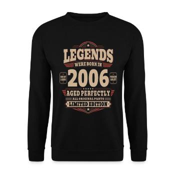 20th Birthday Gift Husband 2006 Vintage Retro - Unisex Sweatshirt - black - Front - Alina (178cm) & Michal (187cm)