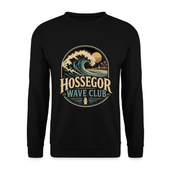 Hossegor Wave Club Surf - Unisex Sweatshirt - black - Front - Alina (178cm) & Michal (187cm)
