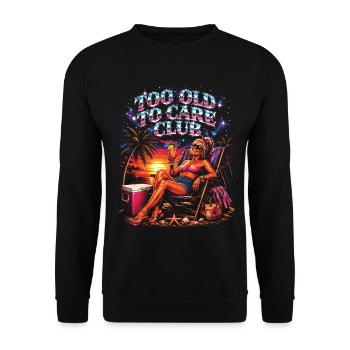 Too Old To Care Club Grandma Vacation - Unisex Sweatshirt - black - Front - Alina (178cm) & Michal (187cm)