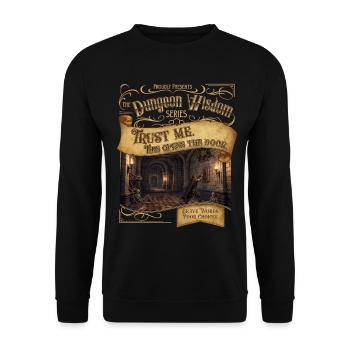 This Opens the Door - Unisex Sweatshirt - black - Front - Alina (178cm) & Michal (187cm)