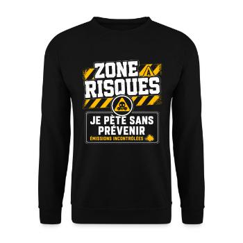 Pète Péteur Cadeau humour personnalisé - Sweat-shirt Unisexe - noir - Devant - Alina (178cm) & Michal (187cm)
