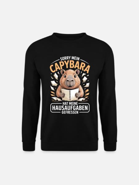 Capybara Hausaufgaben - Unisex Pullover - Schwarz