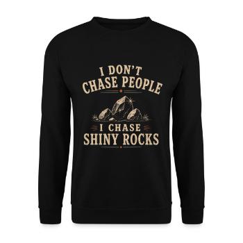 Gesteinsfan Geologie Steine Sammeln - Unisex Pullover - Schwarz - Vorne - Alina (178cm) & Michal (187cm)