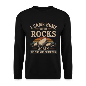 Geologist Stone Collector Rocks Rocks - Unisex Sweatshirt - black - Front - Alina (178cm) & Michal (187cm)