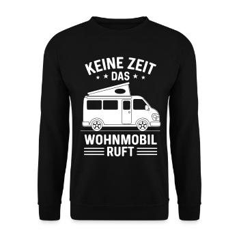 Keine Zeit das Wohnmobil ruft Camping Sprüche - Unisex Pullover - Schwarz - Vorne - Alina (178cm) & Michal (187cm)