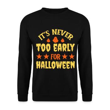Jamais trop tôt pour les fantômes d’Halloween qui disent - Sweat-shirt Unisexe - noir - Devant - Alina (178cm) & Michal (187cm)