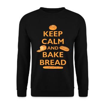 BÄCKER - KEEP CALM AND BAKE BREAD - BROT BACKEN - Unisex Sweatshirt - black - Front - Alina (178cm) & Michal (187cm)